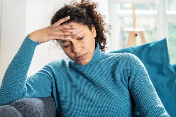 One Black Woman Feeling Depressed Sad - Stock-foto