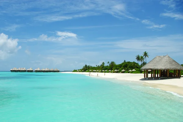 Bela praia de ilha em Maldivas — Fotografia de Stock