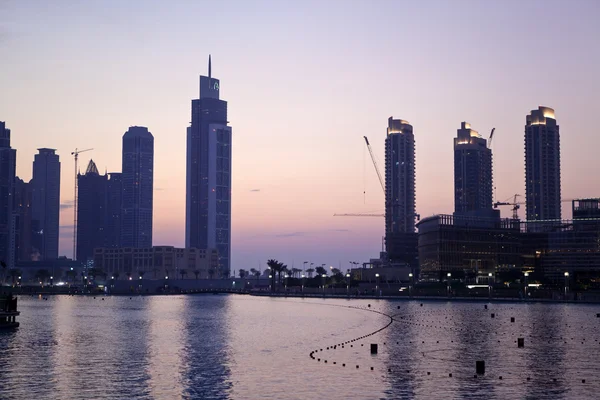 Skyline of Dubai by sunset — Stock Photo, Image