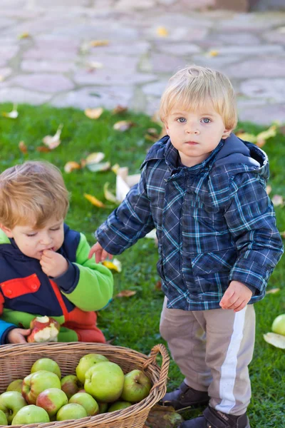 ほとんどの幼児男の子食用リンゴ — ストック写真