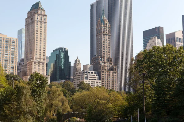 中央公园和曼哈顿天际线 — 图库照片