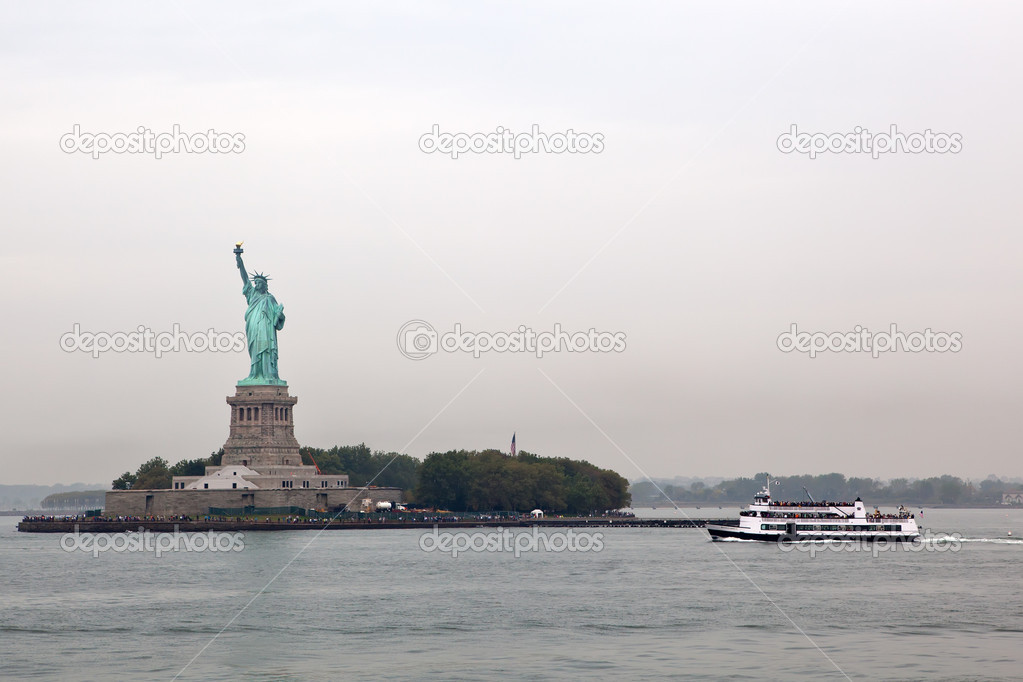 Statue of Liberty and ferry