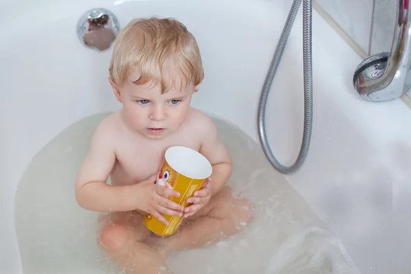 Adorable little boy taking bath — Stock Photo, Image