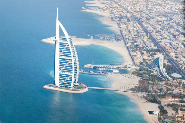 Dubai, UAE. Burj Al Arab from above