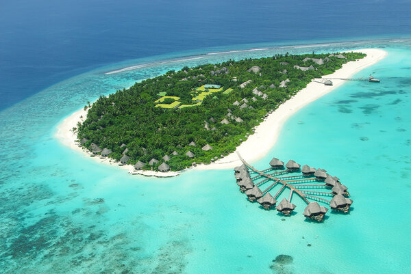 Tropical island in Indian ocean Maldives