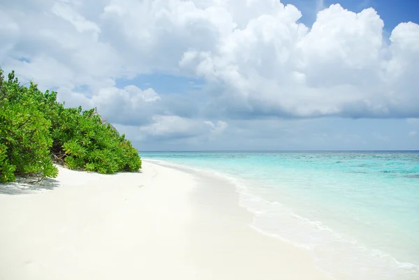 Isla y playa tropical de Maldivas en el océano Índico — Foto de Stock