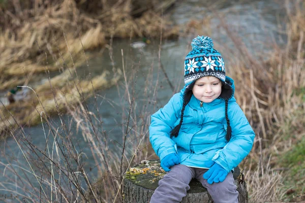 Portrait of little boy of two years outdoor — Stock Photo, Image