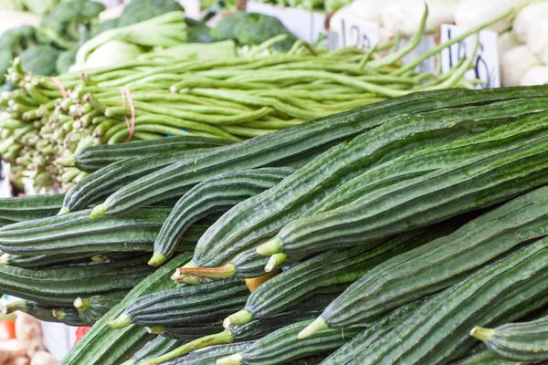 Concombre bio frais et sain sur le marché — Photo