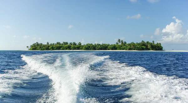 Tropical Maldivian island in Indian ocean — Stock Photo, Image