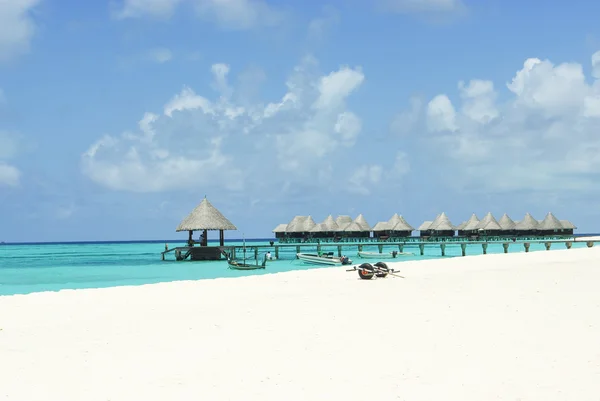 Τροπική παραλία στο Μαλδίβων νησί στον Ινδικό Ωκεανό — Φωτογραφία Αρχείου