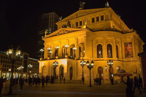 FRANKFURT - MAR 2: Alte Oper at night on March 2, 2013 in Frankf — Stock Photo, Image