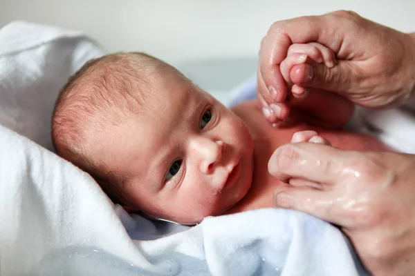 Newborn baby boy only few hours old — Stock Photo, Image