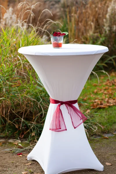 Bar table decorated for outdoor wedding — Stock Photo, Image