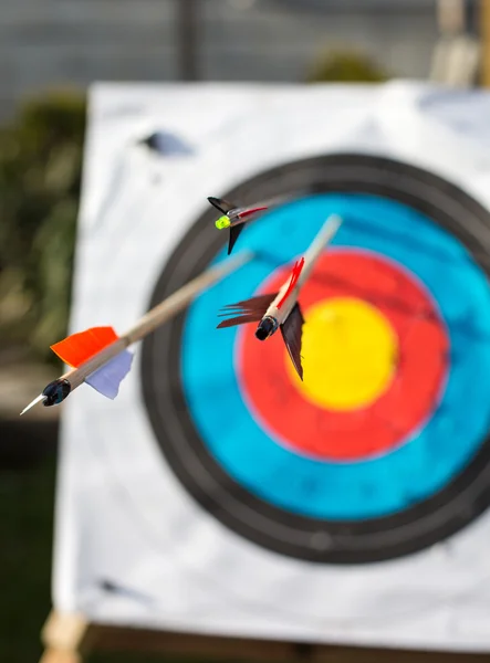 Objetivo de tiro con arco con flechas . —  Fotos de Stock