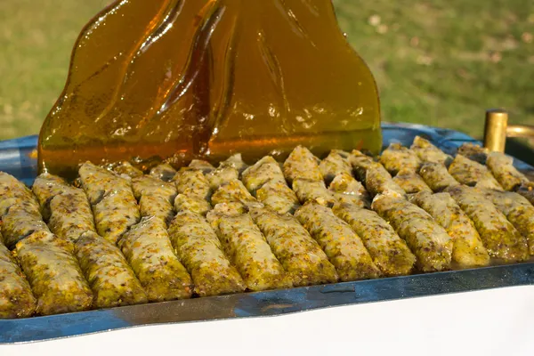 Delicias turcas dulces, recién hechas —  Fotos de Stock