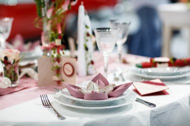 Table set for wedding or event party. clipart