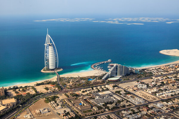 Dubai, UAE. Burj Al Arab from above