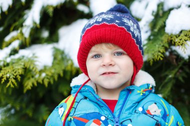 yürümeye başlayan çocuk kışın iki yaşında portresi