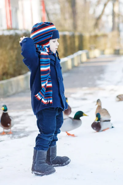 Toddler biały chłopiec na piękny zimowy dzień — Zdjęcie stockowe