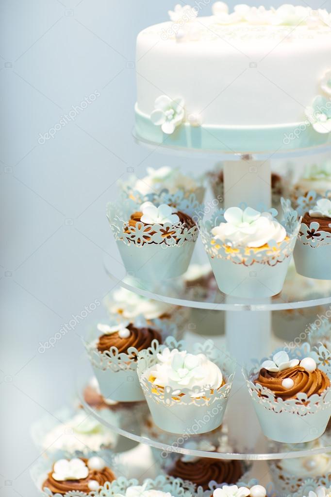 Blue Wedding Cup Cakes - Pink Cocoa