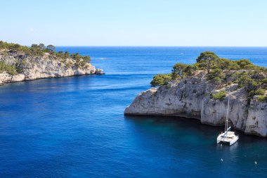 Calanques port iğnesi cassis, provence, Fransa