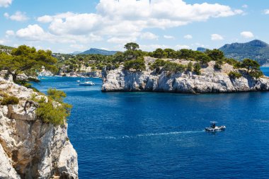 Calanques port iğnesi cassis, provence, Fransa