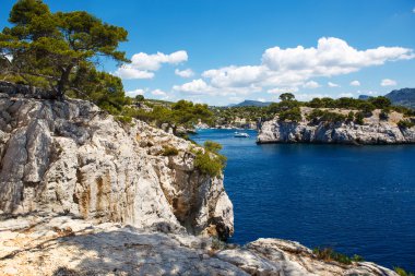 Calanques port iğnesi cassis, provence, Fransa