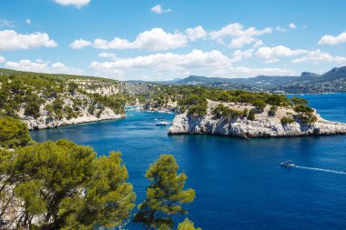 Calanques port iğnesi cassis, provence, Fransa