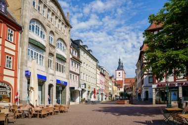Fulda, Almanya - 16 Haziran 2022: Hesse 'deki güzel şehir merkezi Fulda, Almanya