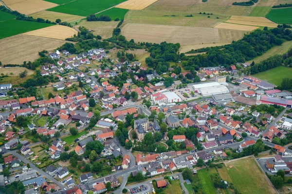 German village or town from above. Top view. Landscape