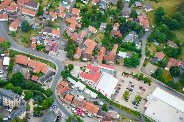 German village or town from above. Top view. Landscape