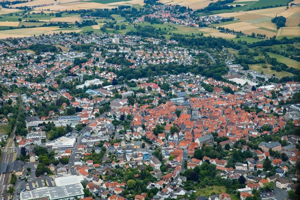 German village or town from above. Top view. Landscape