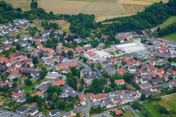 German village or town from above. Top view. Landscape