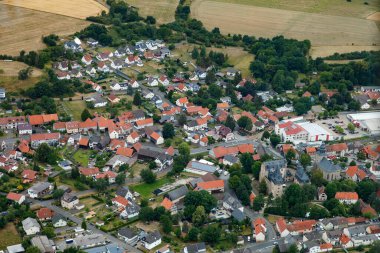 Alman köyü ya da kasabası yukarıdan. Üst Manzara. Peyzaj