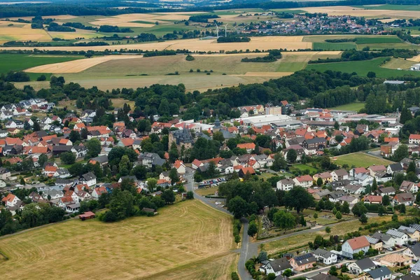 German village or town from above. Top view. Landscape