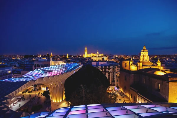 Sevilla Vista Desde Metropol Parasol Setas Sevilla Mejor Vista Ciudad —  Fotos de Stock