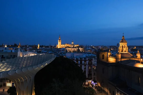 Vista Sevilha Metropol Parasol Setas Sevilla Melhor Vista Cidade Sevilha — Fotografia de Stock