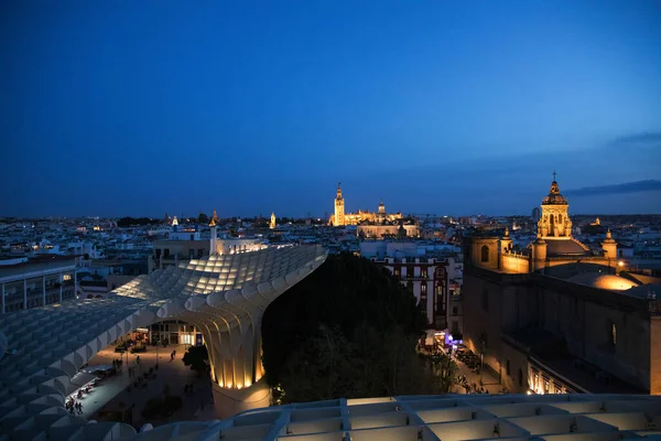 Vista Sevilha Metropol Parasol Setas Sevilla Melhor Vista Cidade Sevilha — Fotografia de Stock