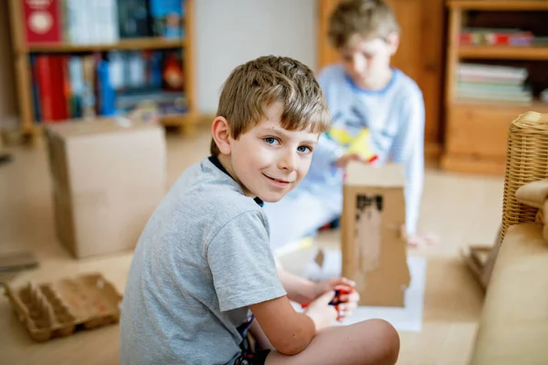 Children Play Toy Designer Floor Childrens Room Two Kid Boys — Fotografia de Stock