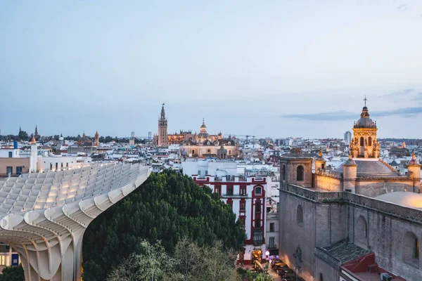 Widok Sewilli Metropol Parasol Setas Sevilla Najlepszy Widok Miasto Sewilla — Zdjęcie stockowe