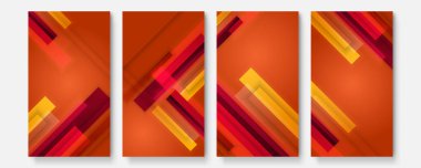 Metin için kopya alanı olan asgari moda tarzında soyut yaratıcı arka planların vektör kümesi - sosyal medya hikayeleri için tasarım şablonları