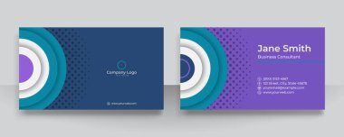 Lüks ve zarif mavi mor kartvizit.