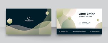 Lüks ve zarif koyu yeşil kartvizit.