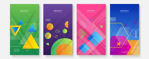 Bunte Gradienten Geometrischen Muster Hintergrundtextur Für Poster Cover Design Minimale — Stockvektor