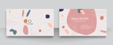 Kartvizit için soyut çiçekli organik şekiller. Çağdaş el çizimi vektör çizimi.