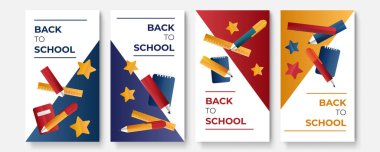 Okula geri dön sosyal medya şablon promosyonu