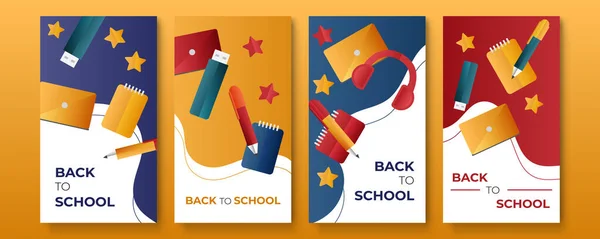 Voltar Para Escola Social Media Post Template Promoção — Vetor de Stock