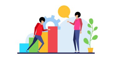 Piyasa analizleri. Mali öngörü, eğilimler tahminler ve iş stratejisi analizleri düz vektör illüstrasyonu