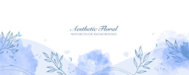 Suluboya geniş afiş kapağı veya web sayfası reklamı. Suluboya soyut sıçrama açık mavi parlak geniş dikey vektör arka plan şablonu. Güzellik, düğün, makyaj, mücevher için. Romantik kadınsı