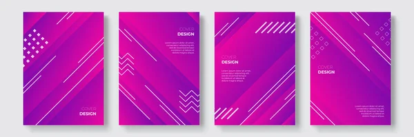 抽象渐变几何封面设计 时尚的小册子模板 丰富多彩的未来海报 矢量插图 全局色板 — 图库矢量图片